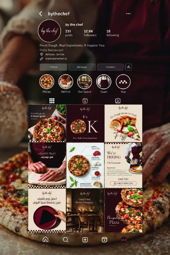 By The Chef social content grid