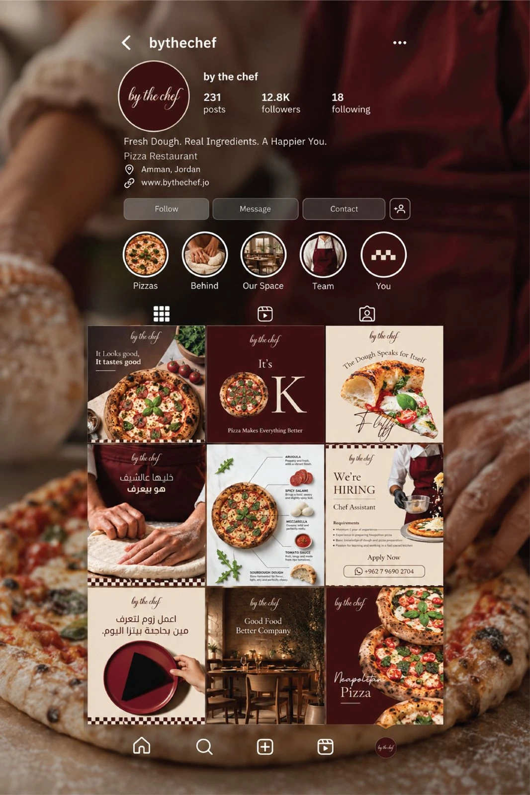 By The Chef social content grid