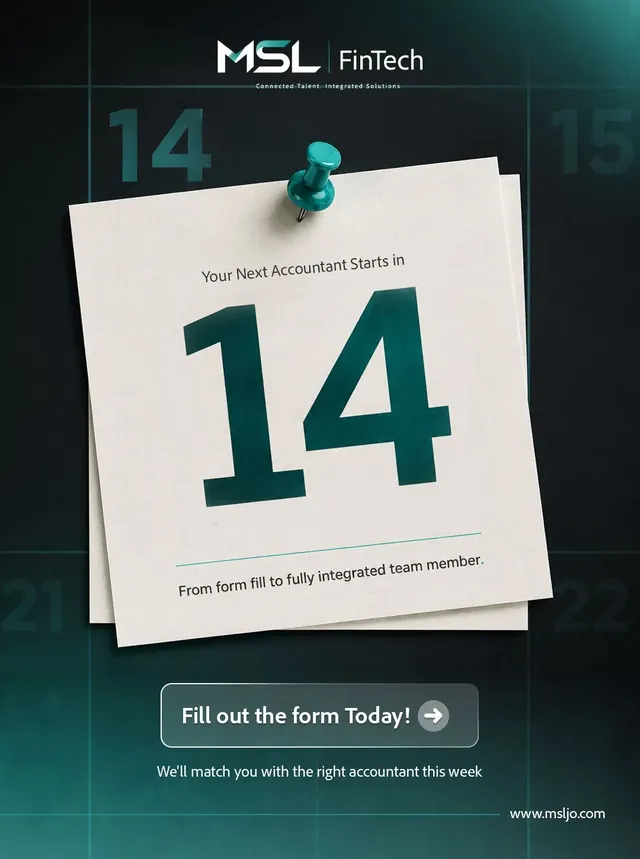 MSL FinTech — “Your next accountant starts in 14 days” ad