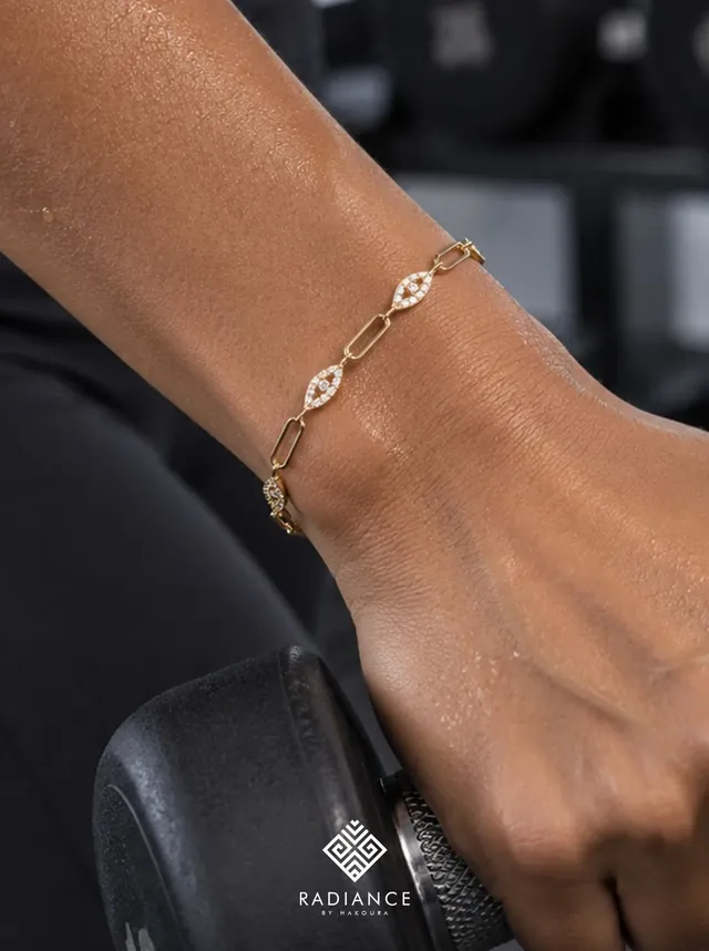 Radiance by Hakoura — gold bracelet at the gym