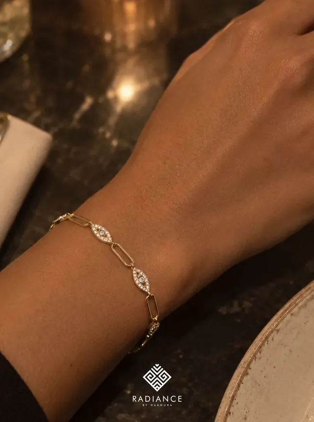 Radiance by Hakoura — bracelet on a dinner table